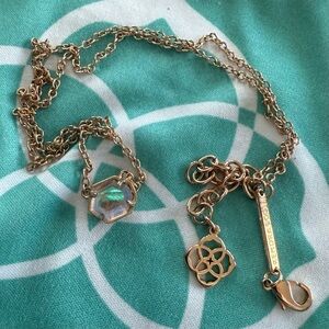 Kendra Scott RoseGold Necklace with Iridescent Dichroic Pendant